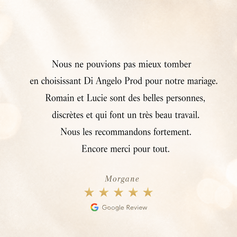 Témoignage client Di Angelo Prod vidéaste mariage Rhône-Alpes