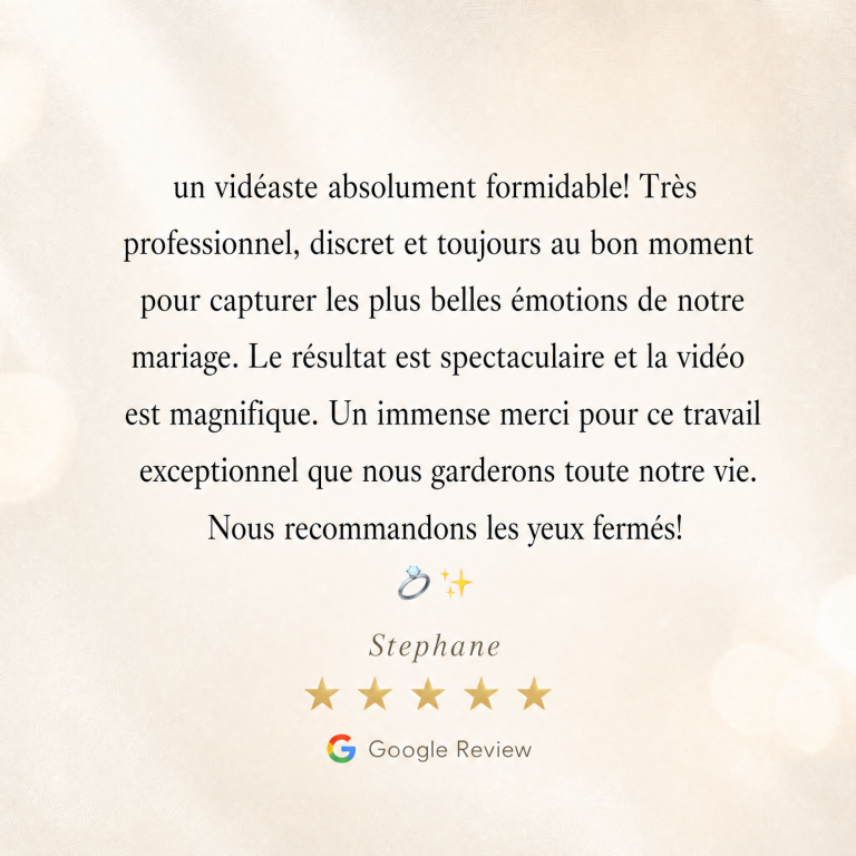 Témoignage client Di Angelo Prod vidéaste mariage Rhône-Alpes